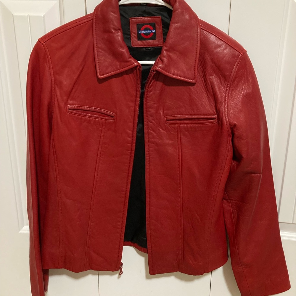 Vintage Red Leather Jacket